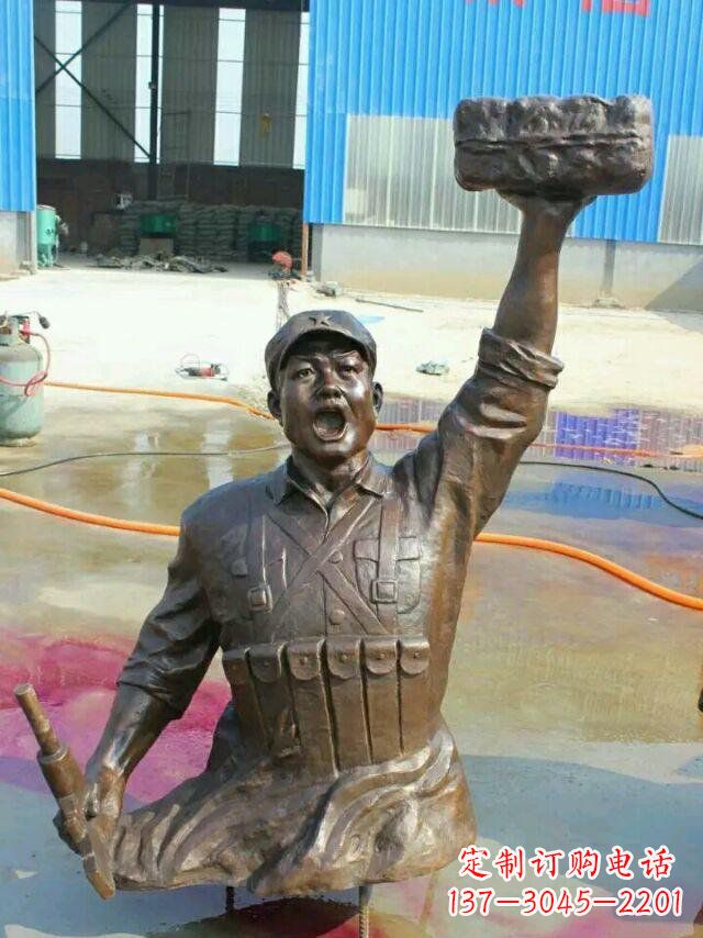 荆州校园董存瑞名人铜雕