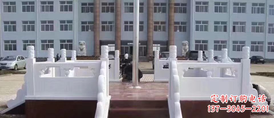 荆州校园汉白玉升旗台石雕