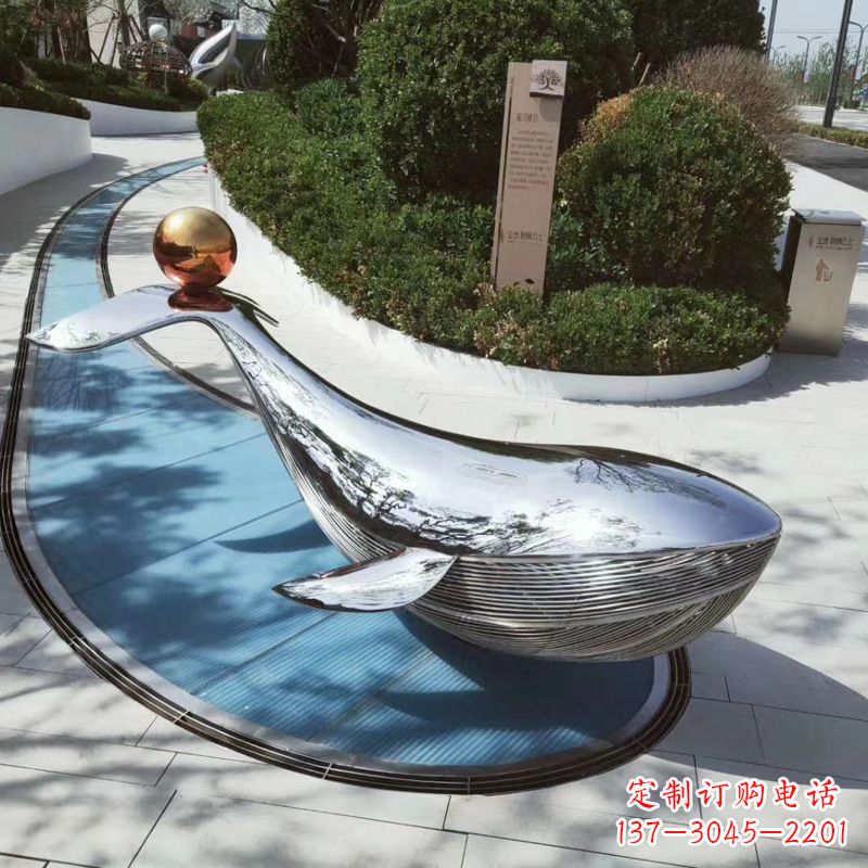荆州园林不锈钢海豚景观摆件