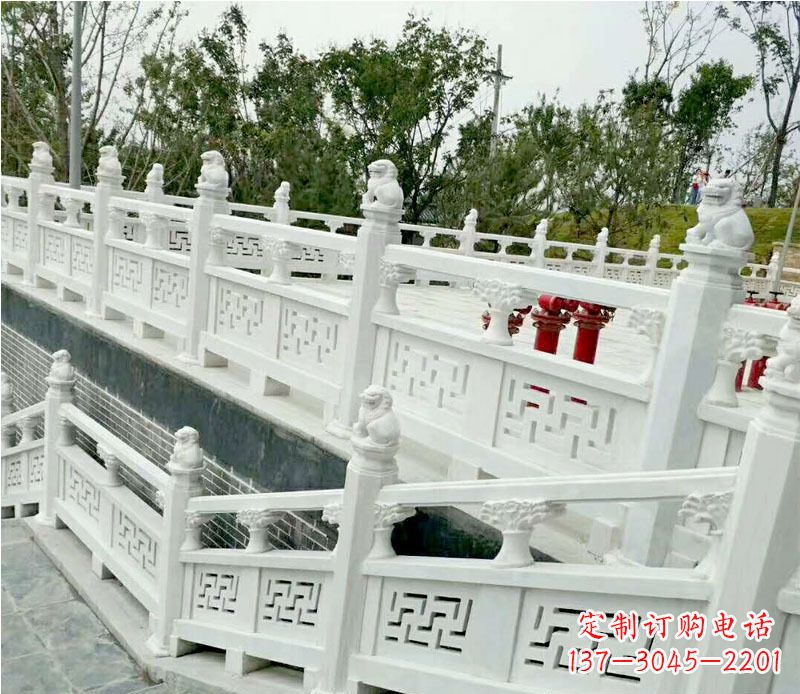荆州园林汉白玉栏板景观石雕 (2)