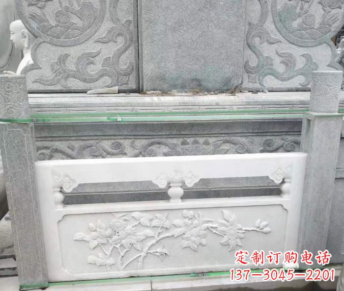 荆州园林汉白玉石浮雕栏板 (3)