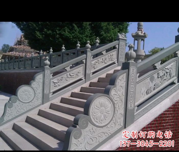 荆州园林景观大理石栏板雕塑 (4)