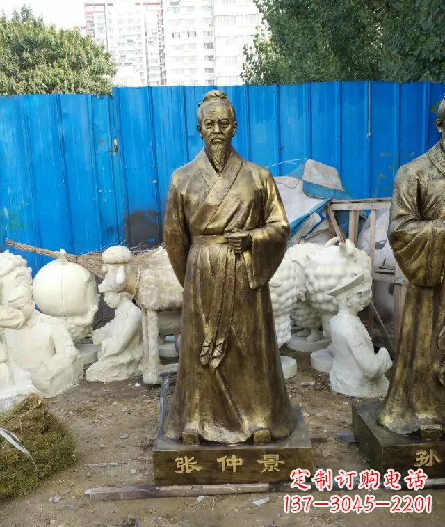 荆州张仲景古代医学名人铜雕