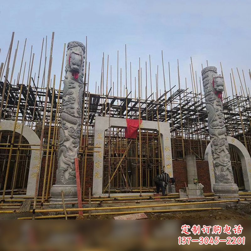荆州中国龙柱石雕