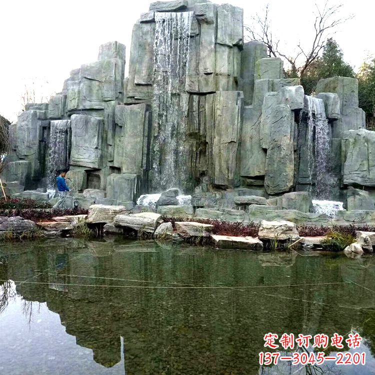 荆州中式园林流水假山雕塑