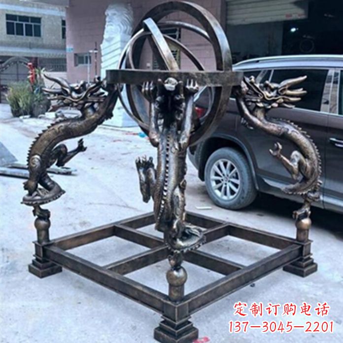 荆州铸铜浑天仪景观雕塑摆件