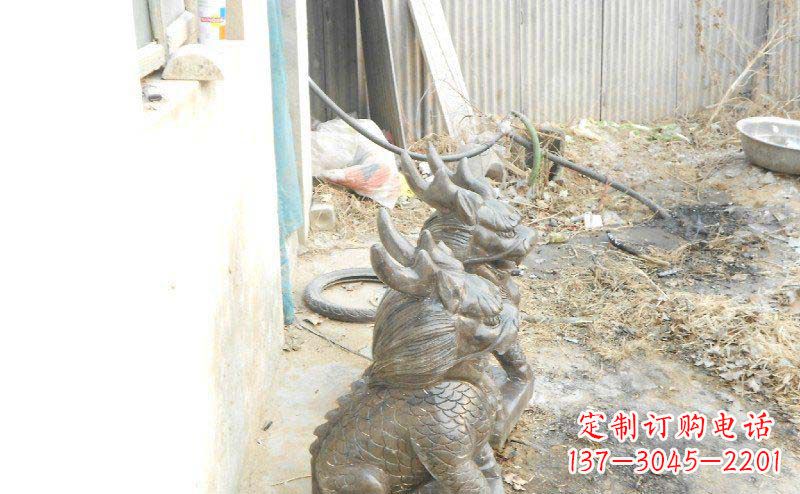 荆州铸铜麒麟古代神兽铜雕