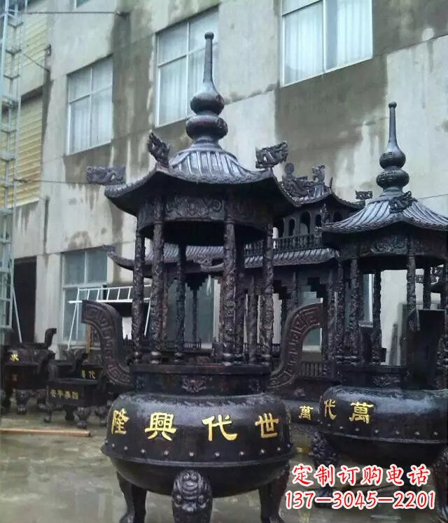 荆州铸铜寺庙香炉铜雕 (3)